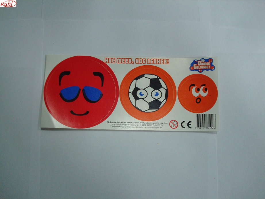 poppetje sticker oranje , voetbal